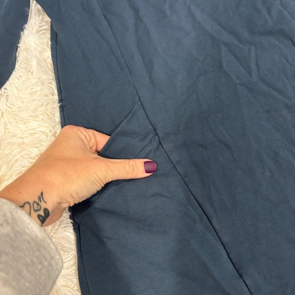 PureJill J. Jill Blue Ponte Dress Pockets Pima cotton modal Size medium petite - Picture 6 of 11